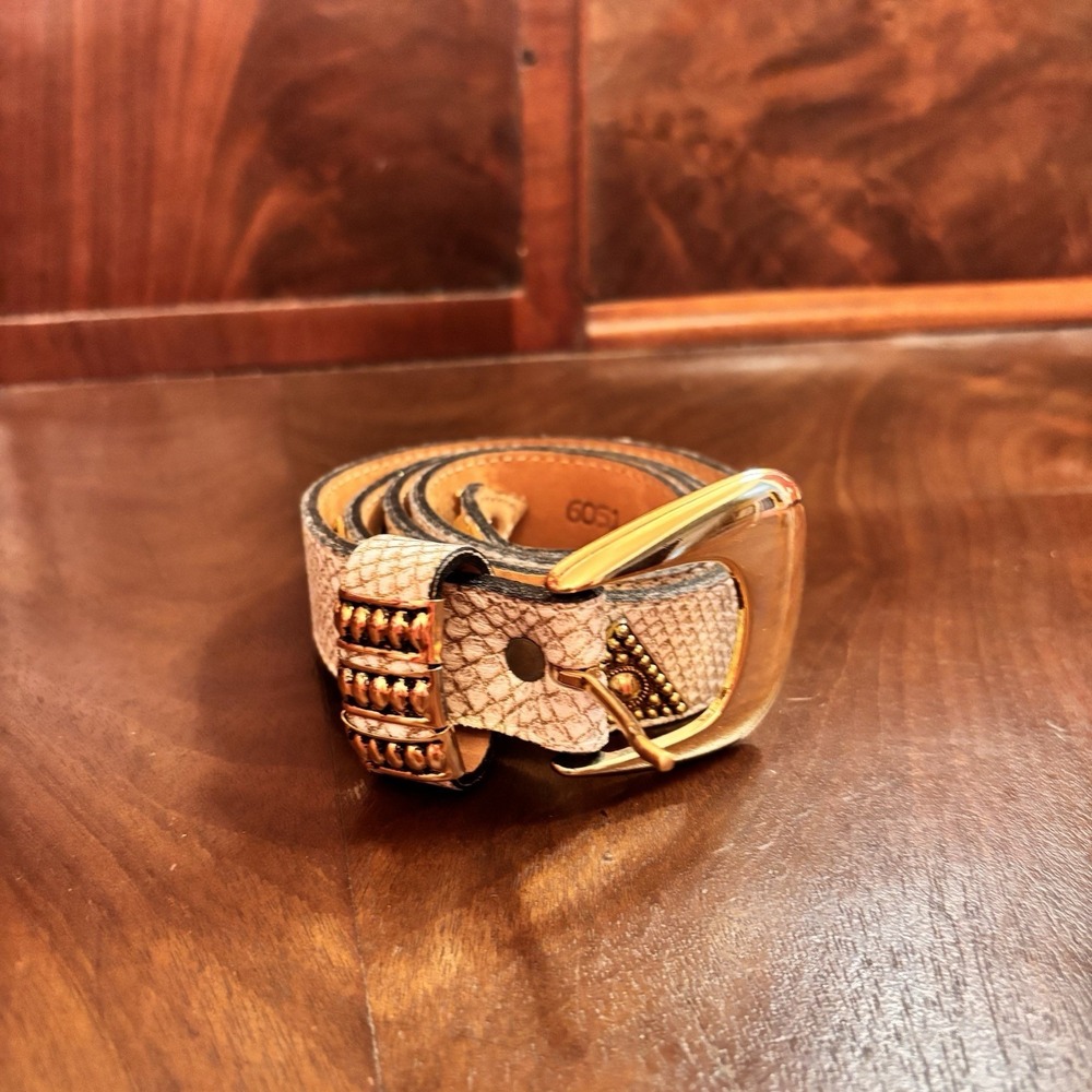 Vintage Leatherock Belt Womens Small 41" Western Boho Studded Concho Leather